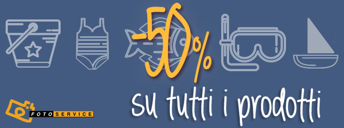 Speciale Estate: tutti i prodotti scontati del 50%!